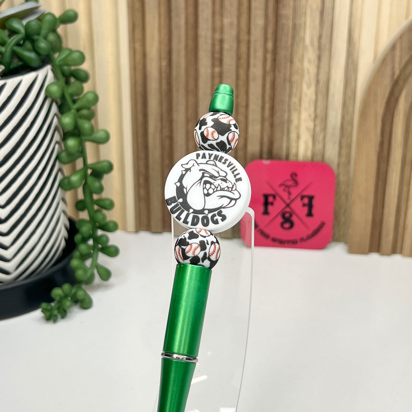 Bulldog Cow Baseball Plastic Pen